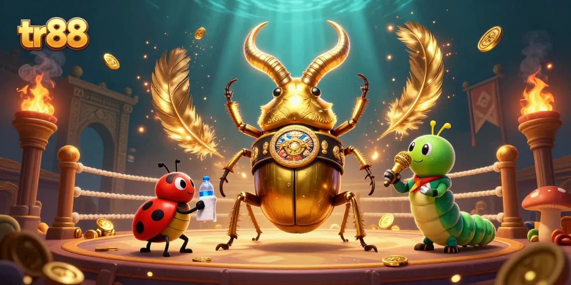 Join the excitement of tr88 with a vibrant gambling arena featuring animated characters and dynamic visuals.