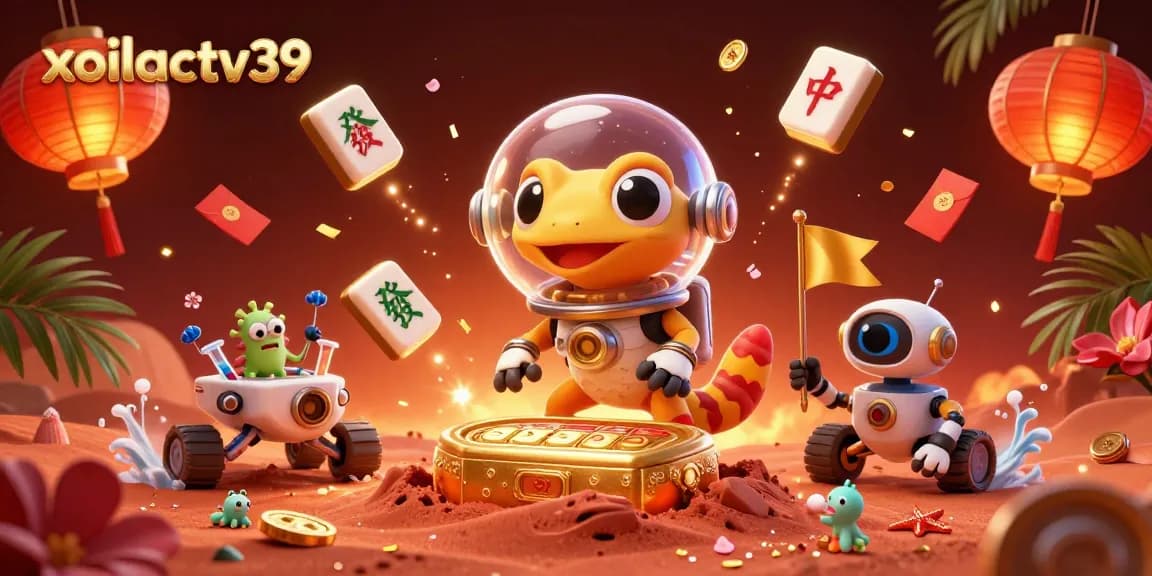 Experience thrilling gaming action on xoilactv39 in a vibrant, colorful 3D casino adventure.