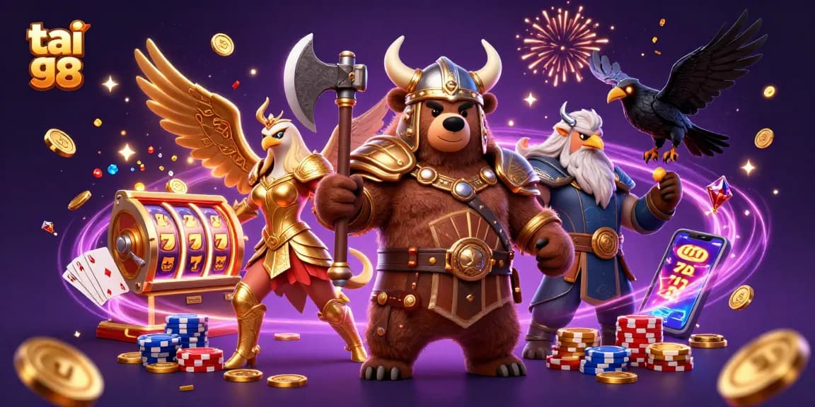 Engage with tai go 88 as a Viking berserker bear conquers the casino with fiery excitement.