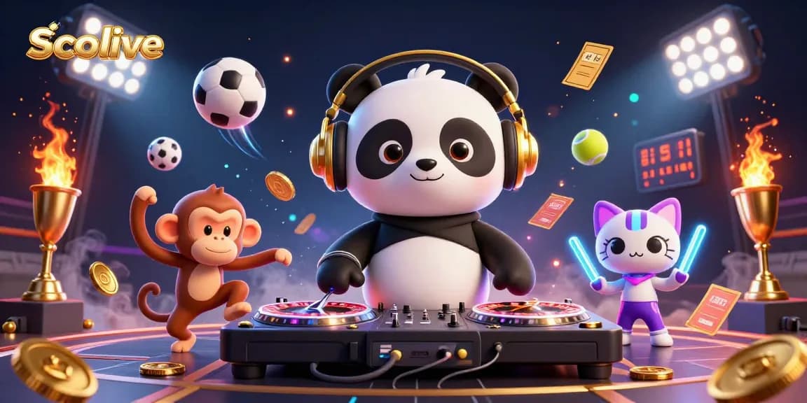 Socolive showcases a vibrant scene with playful characters and dynamic gambling elements, engaging fans in exciting sports betting.