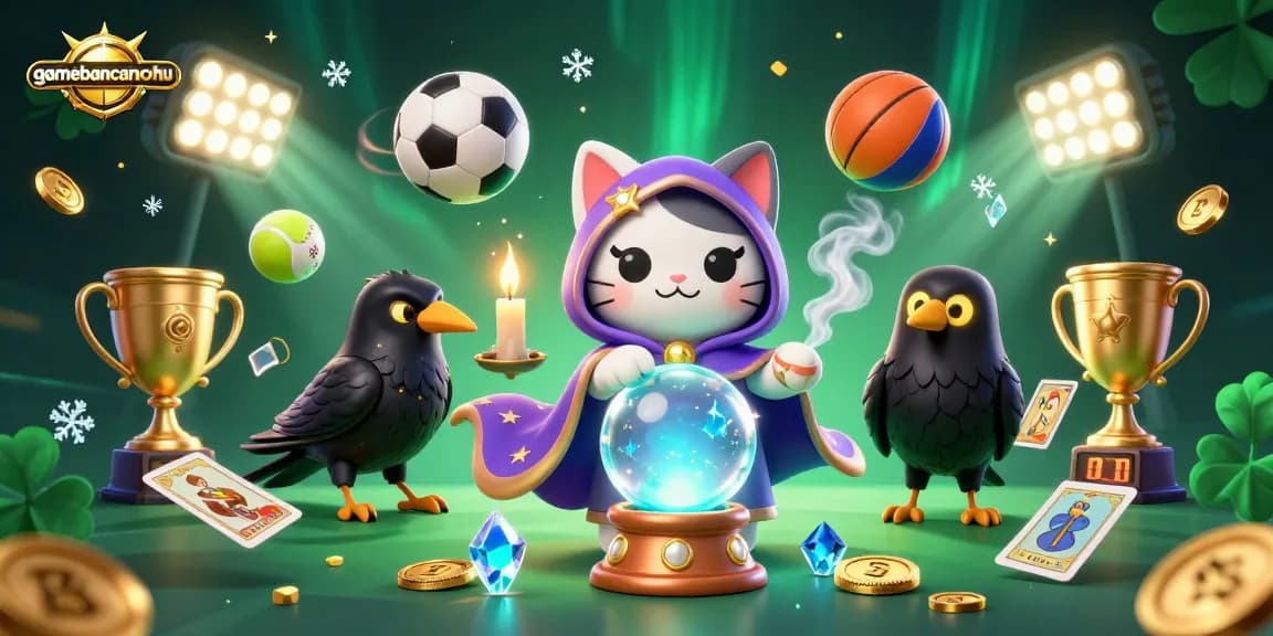 Engage with gamebancanohu in this vibrant 3D casino illustration showcasing dynamic sports elements.