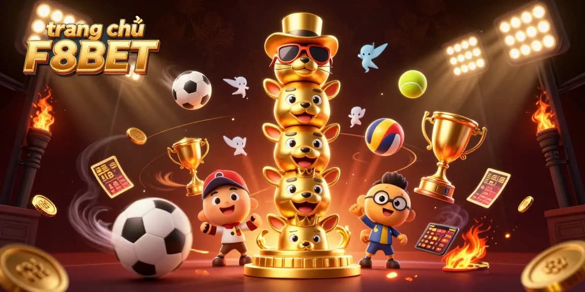 Engage with the vibrant and dynamic scene of trang chủ F8BET showcasing lively casino elements and thrilling sports betting.