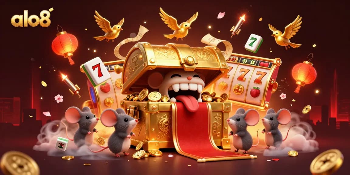 Play exciting slot games at alo8 with vibrant visuals and thrilling jackpots in a cartoonish 3D scene.