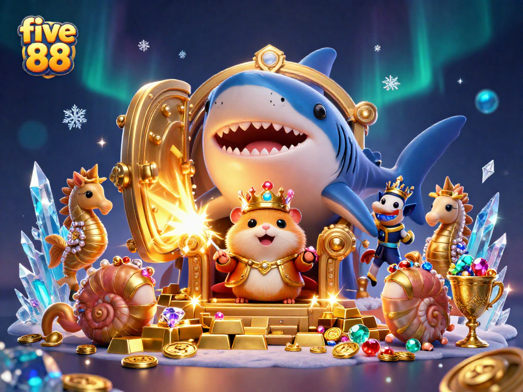 Experience the thrill of winning at five 88 with vibrant casino games featuring a golden hamster king.