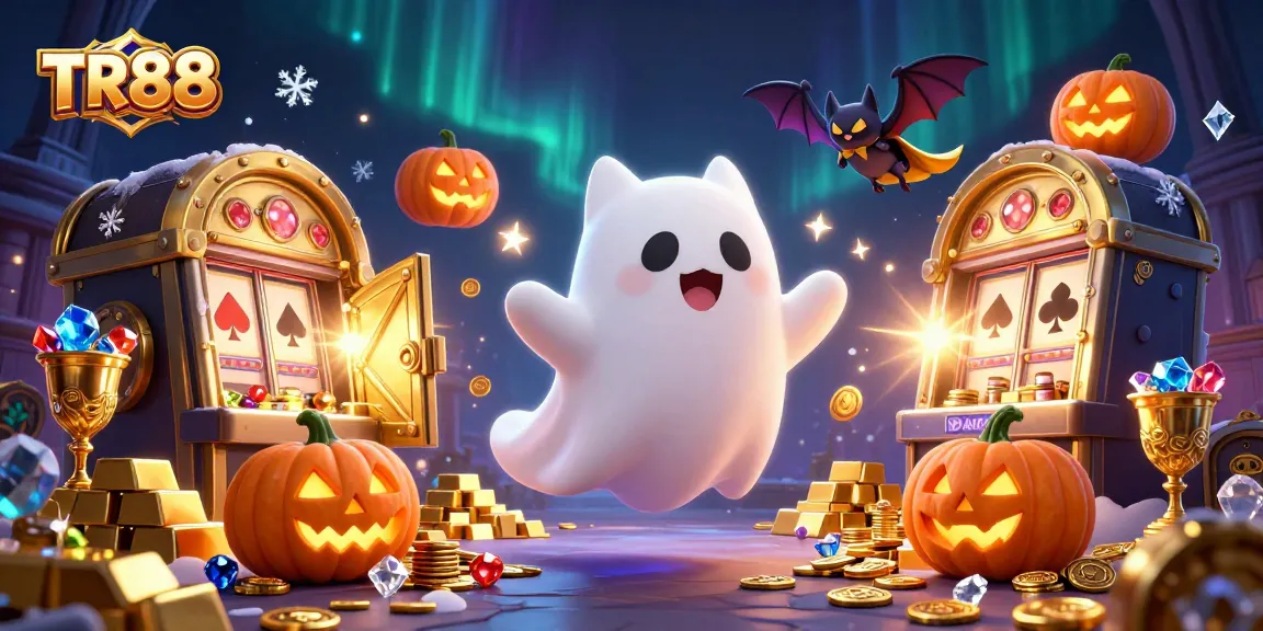 Engage with the vibrant gaming world of TR88 as the ghost cat and bat bring luck and treasures.