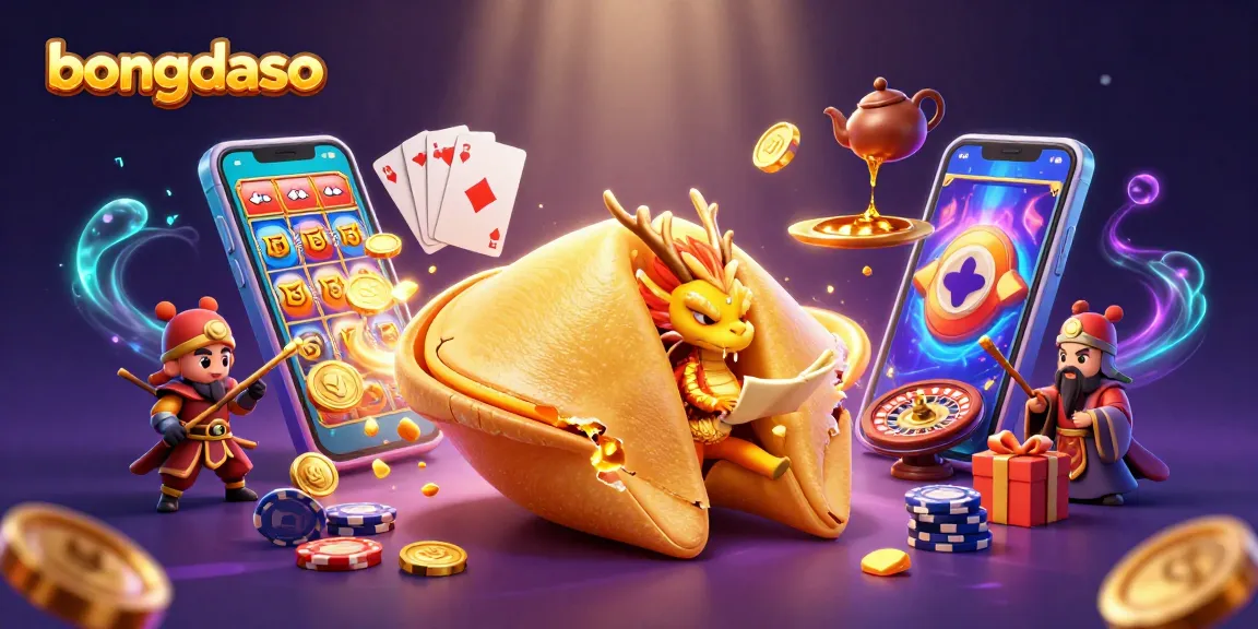 Play thrilling bongdaso games with a rich fantasy scene featuring a dragon and fortune cookie.