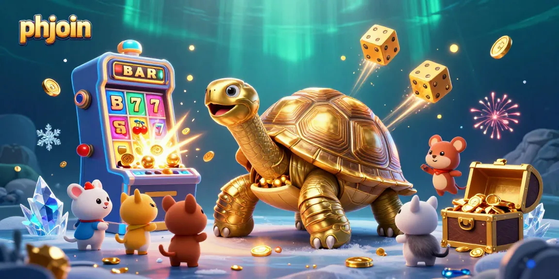 Join the excitement at phjoin with a vibrant casino illustration full of games and winnings.