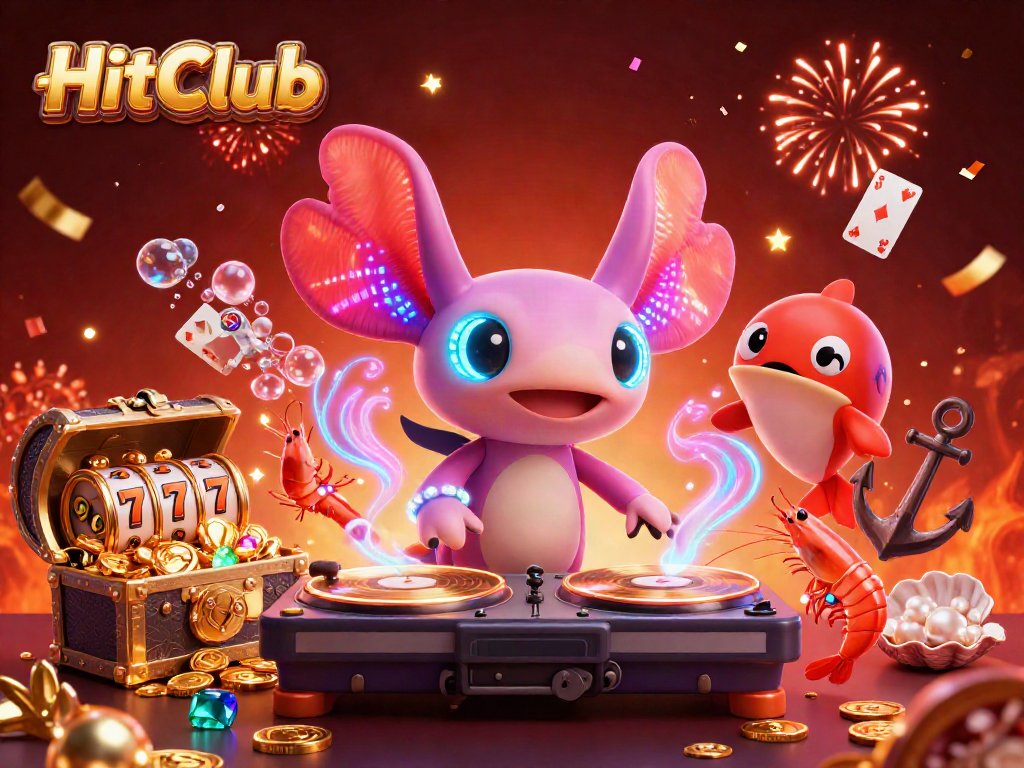 Experience the excitement of HitClub with a vibrant underwater casino scene featuring a DJ.