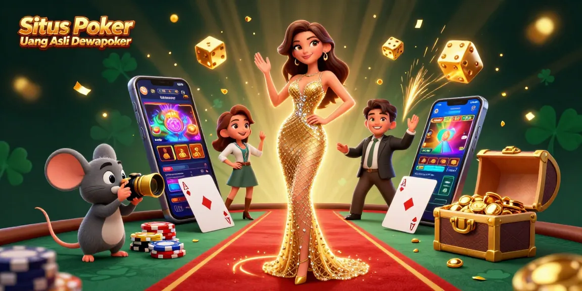 Situs Poker Uang Asli Dewapoker gathering chips and cards at a vibrant poker table.