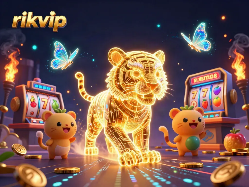 Experience the vibrant energy of rikvip with a golden tiger and jackpot symbols.