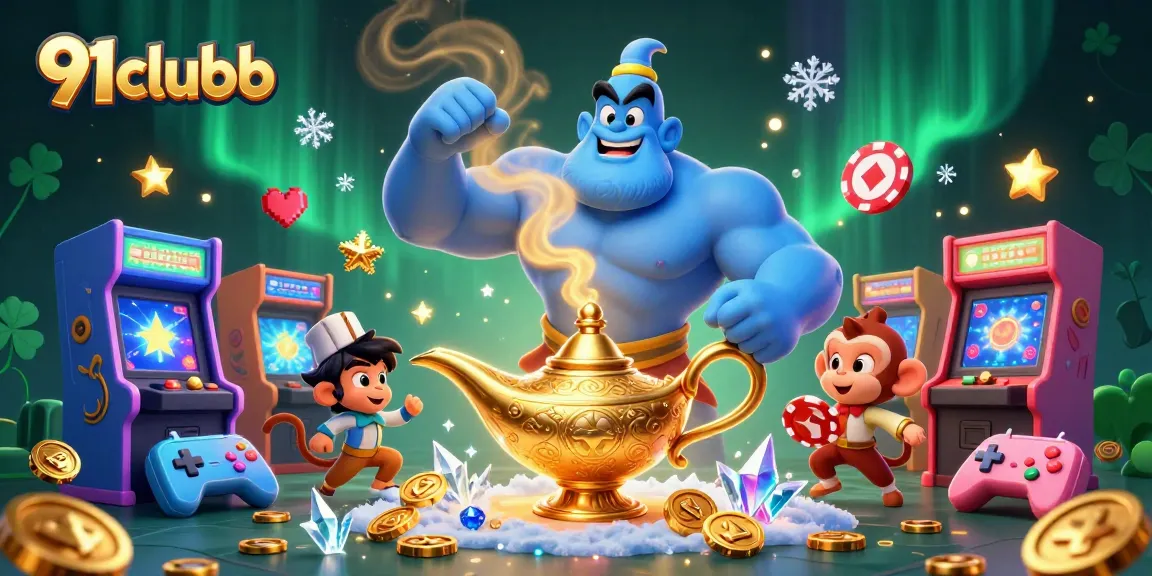 Join the excitement of 91clubb with a vibrant scene of gaming and good fortune.