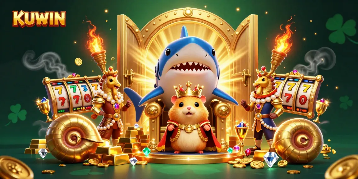 KUWIN ignites excitement with a golden hamster king presiding over dazzling jackpot elements.