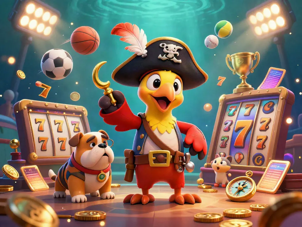 Experience exhilarating gaming at Sunwin with a lively scene featuring captivating characters and slot game elements.