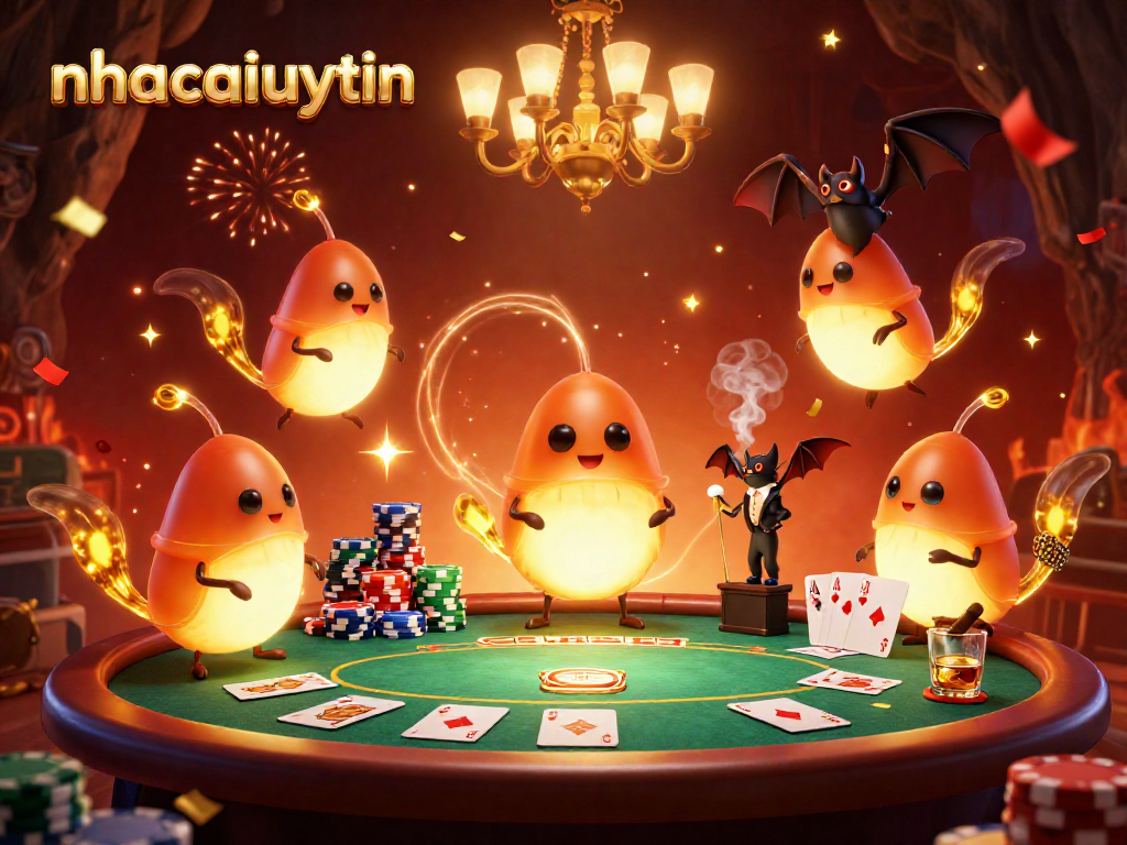 Engage in thrilling poker at the nhacaiuytin casino illuminated by bioluminescent glowworms.