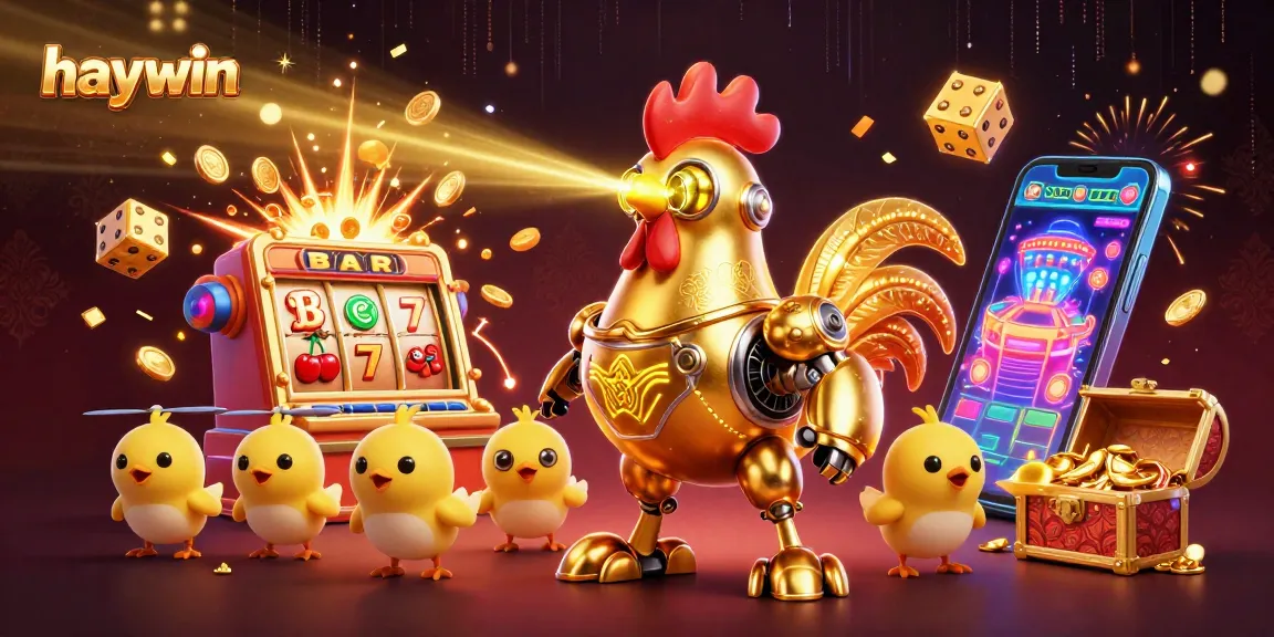 Experience the exciting world of haywin's online gaming with vibrant slot machines and dynamic characters.