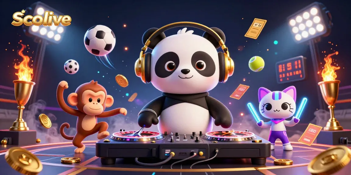 Socolive showcases a vibrant scene with playful characters and dynamic gambling elements, engaging fans in exciting sports betting.