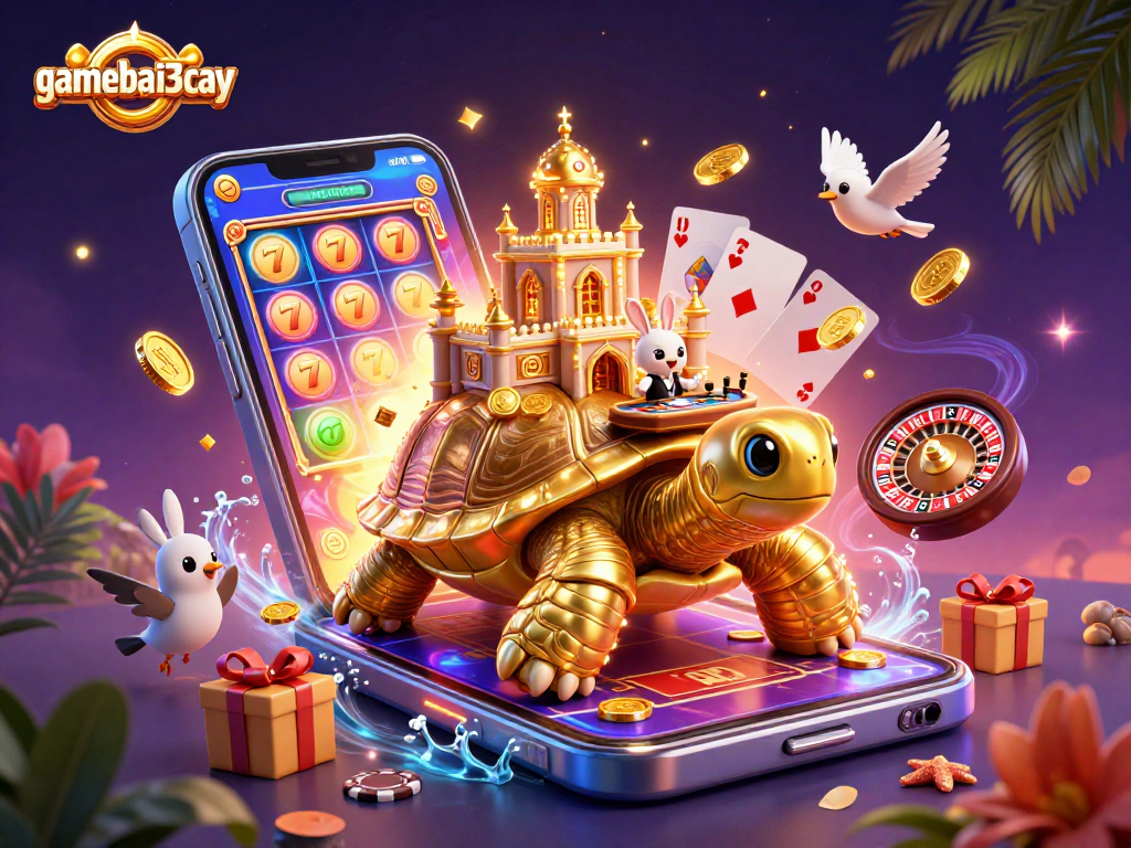 Engage with gamebai3cay as captivating cartoon tortoise offers exciting casino thrills.
