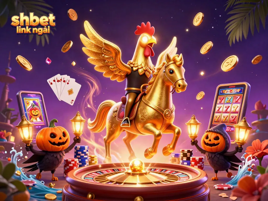 Experience excitement with shbet link mới showcasing a vibrant casino scene filled with treasures and fun.