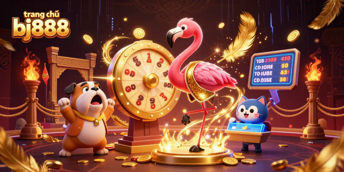 Experience thrilling gameplay at trang chủ bj888 with dynamic characters, swirling golden elements, and exciting casino visuals.