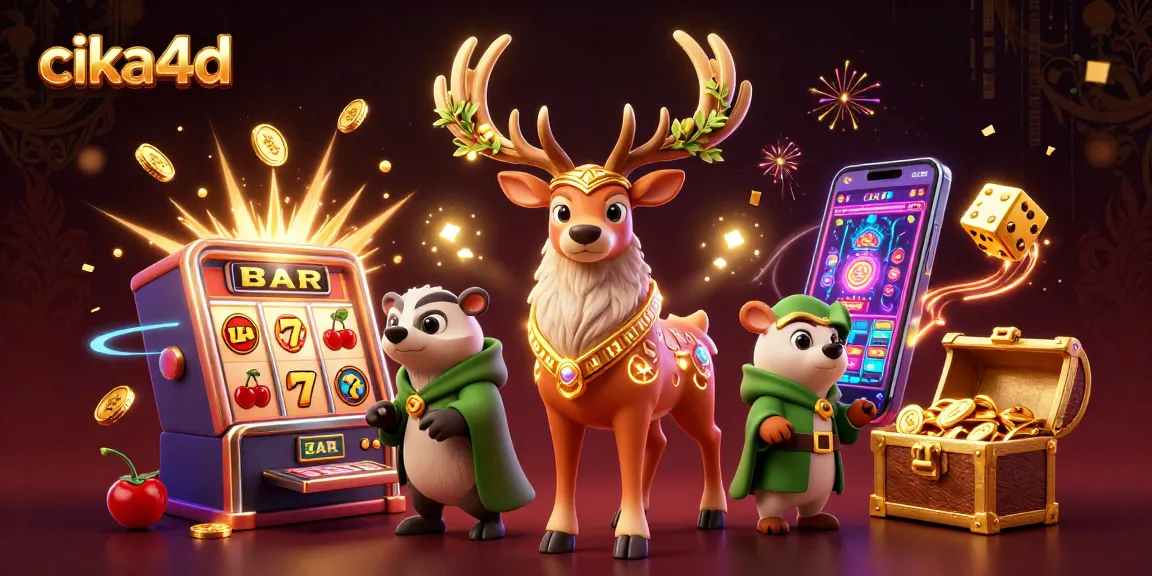 Engage in thrilling wins at cika4d with a vibrant 3D casino scene showcasing jackpot excitement.