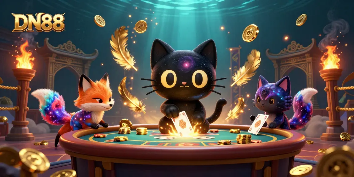 Experience dynamic gaming with DN88's cosmic casino, featuring unique cosmic characters and rich details.