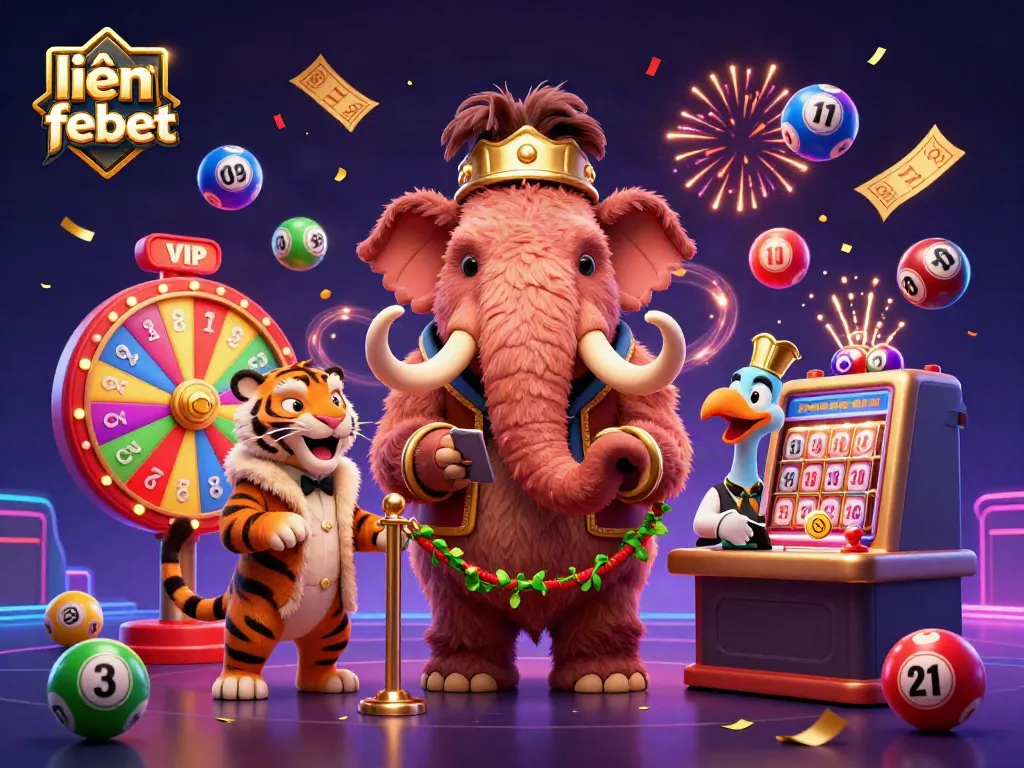Experience the vibrant and dynamic world of gambling with "liên hệ febet" featuring 3D characters and casino elements.
