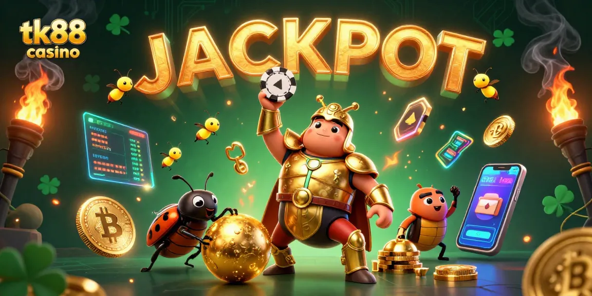 Experience winning moments at tk88 casino with vibrant 3D illustration featuring exciting characters and casino elements.