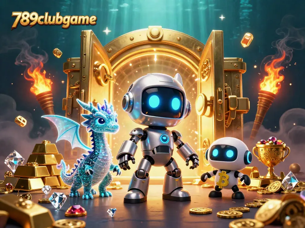 Experience thrilling wins with 789clubgame, illustrated in a vibrant, dynamic 3D casino scene.