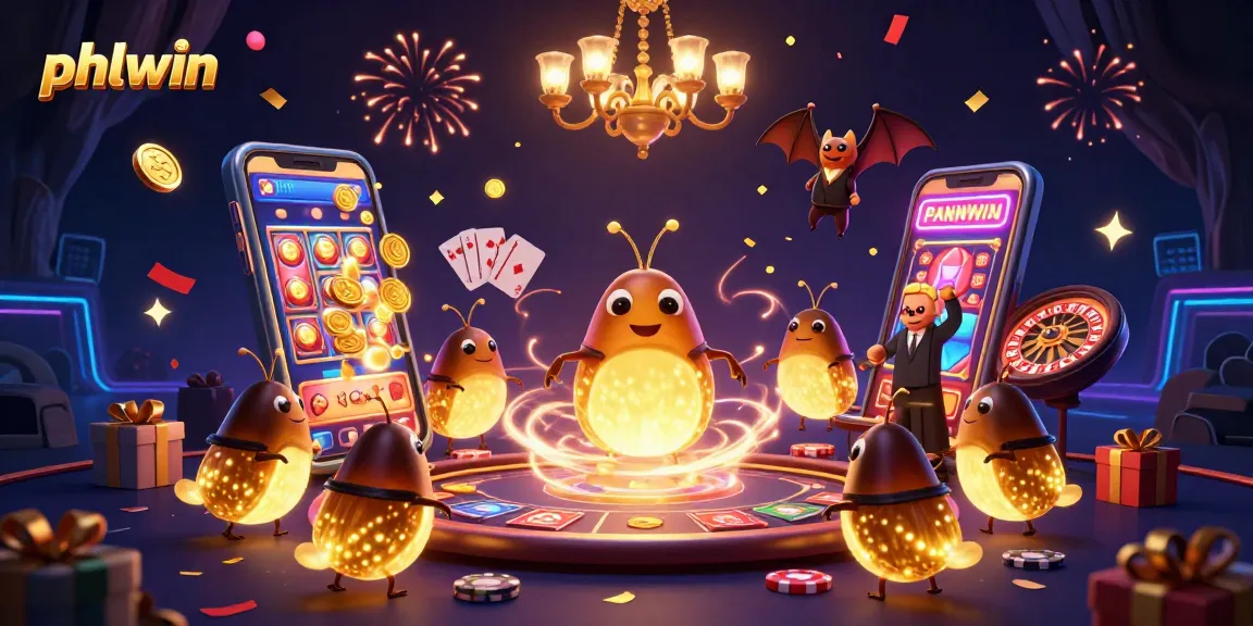 Experience thrilling gaming at phlwin as glowworms light up a vibrant casino scene.