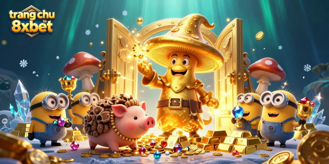Experience gaming magic with trang chu 8xbet’s vibrant casino scene featuring an animated wizard and treasure.