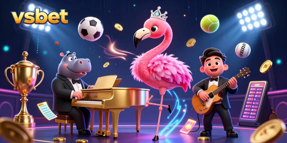 Engage with vsbet's thrilling gaming experience featuring a vibrant 3D casino scene.