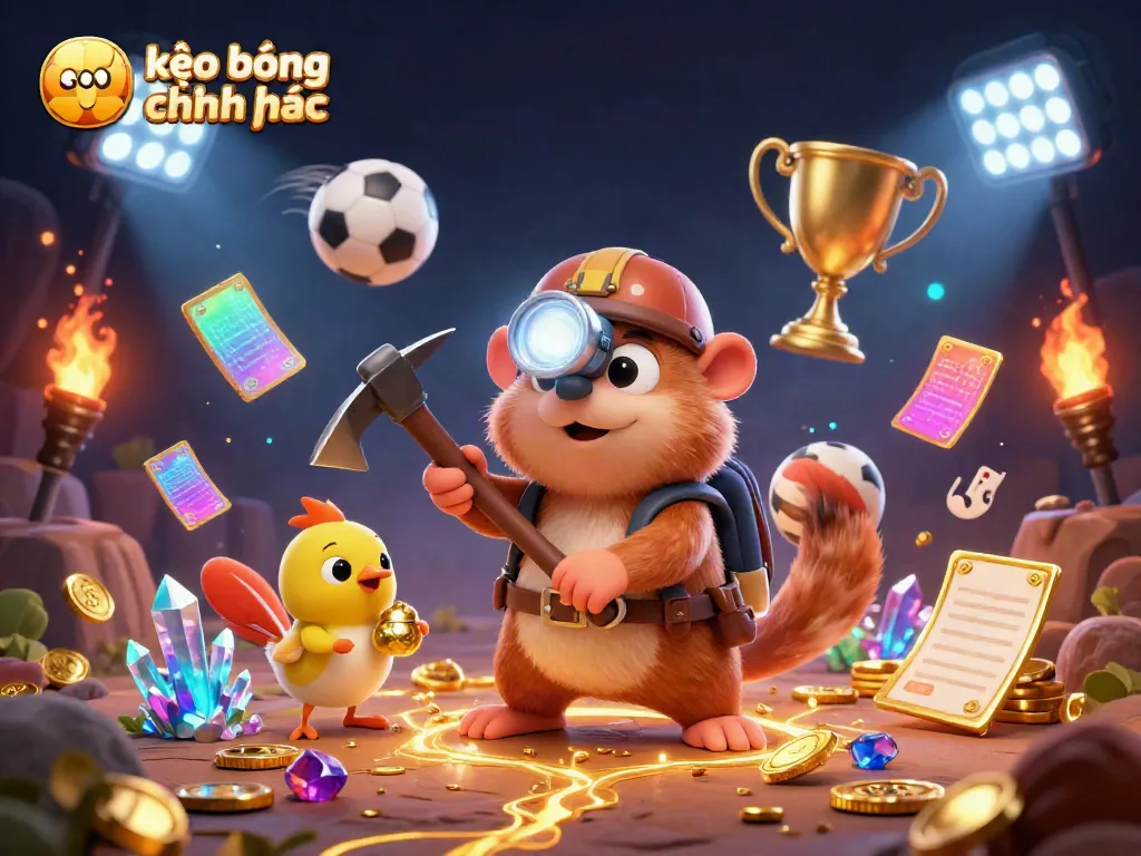 Betting on soi kèo bóng đá chính xác with dynamic sports elements and engaging 3D characters.