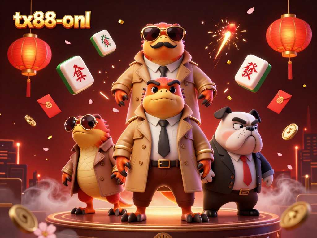 The tx88-onl brand showcases raptors humorously attempting VIP casino entry with unique gambling elements.