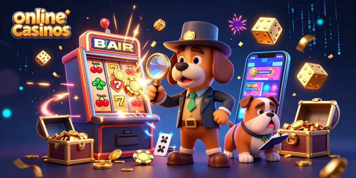 Discover the thrill of online casinos with a detective searching for winning treasures in this vibrant scene.