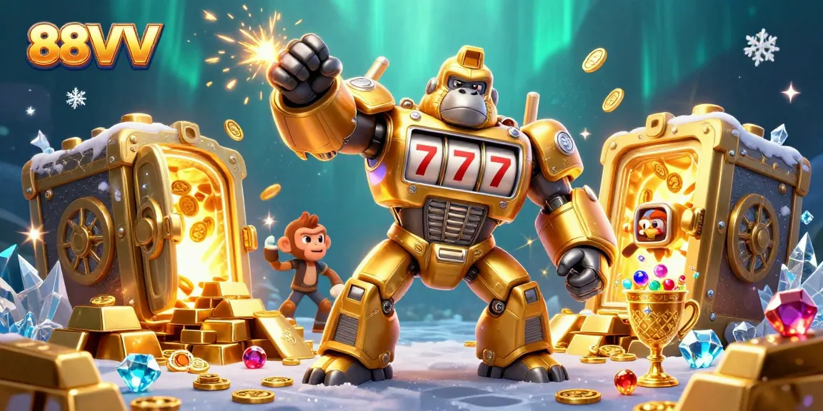 Experience the thrilling world of 88VV casino with epic slots battles featuring golden treasures and 3D characters.