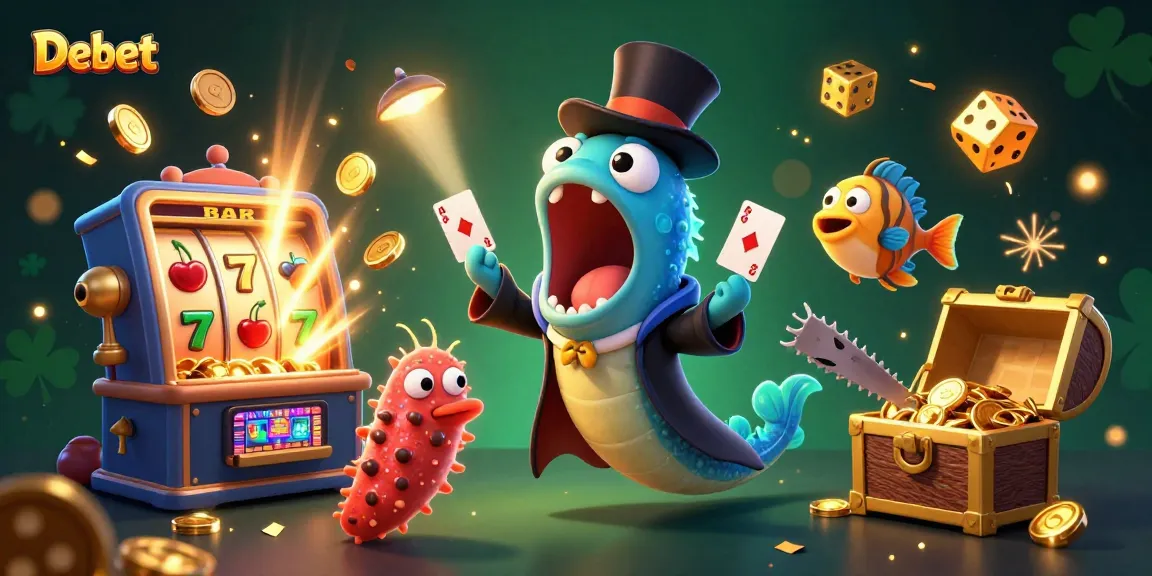 Experience thrilling casino action with Debet's imaginative 3D deep-sea scene, featuring unique characters.