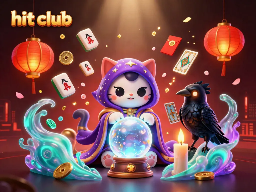 Hit club themed 3D illustration with mystical characters, vibrant elements, and captivating casino ambiance.
