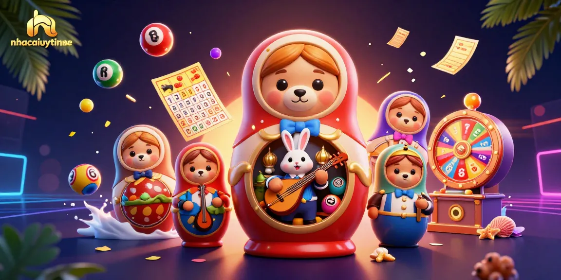 Experience the thrill of nhacaiuytinne with vibrant lottery elements and entertaining bears in a lively casino setting.