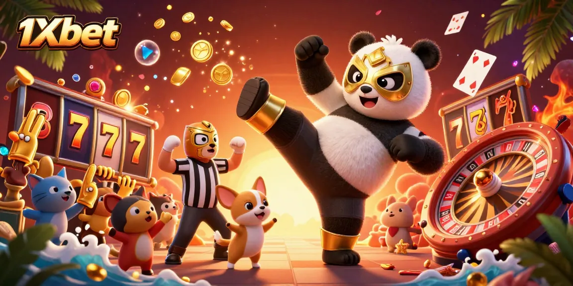 Engage with thrilling 1xbet gameplay featuring dynamic 3D characters and immersive casino elements.