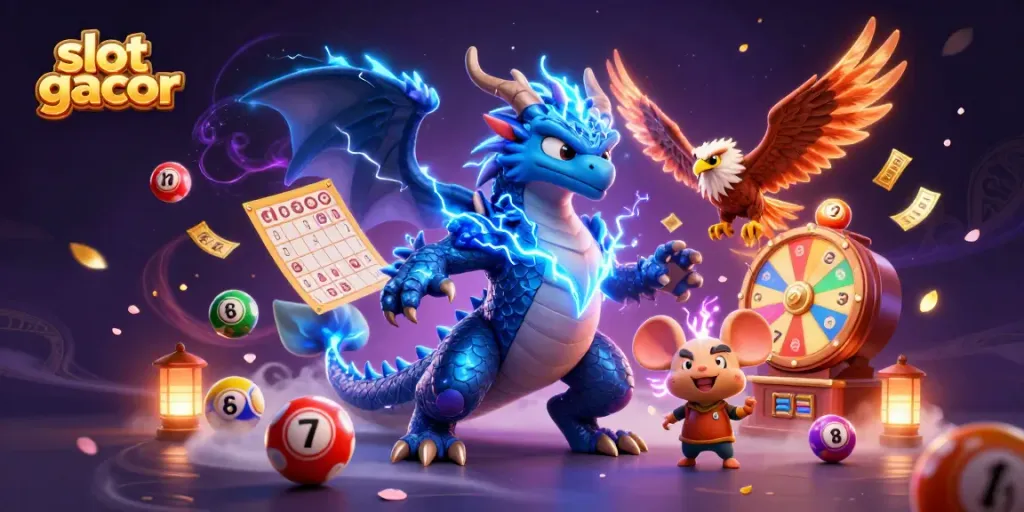 Experience the thrill of slot gacor with dynamic characters and vibrant casino elements.
