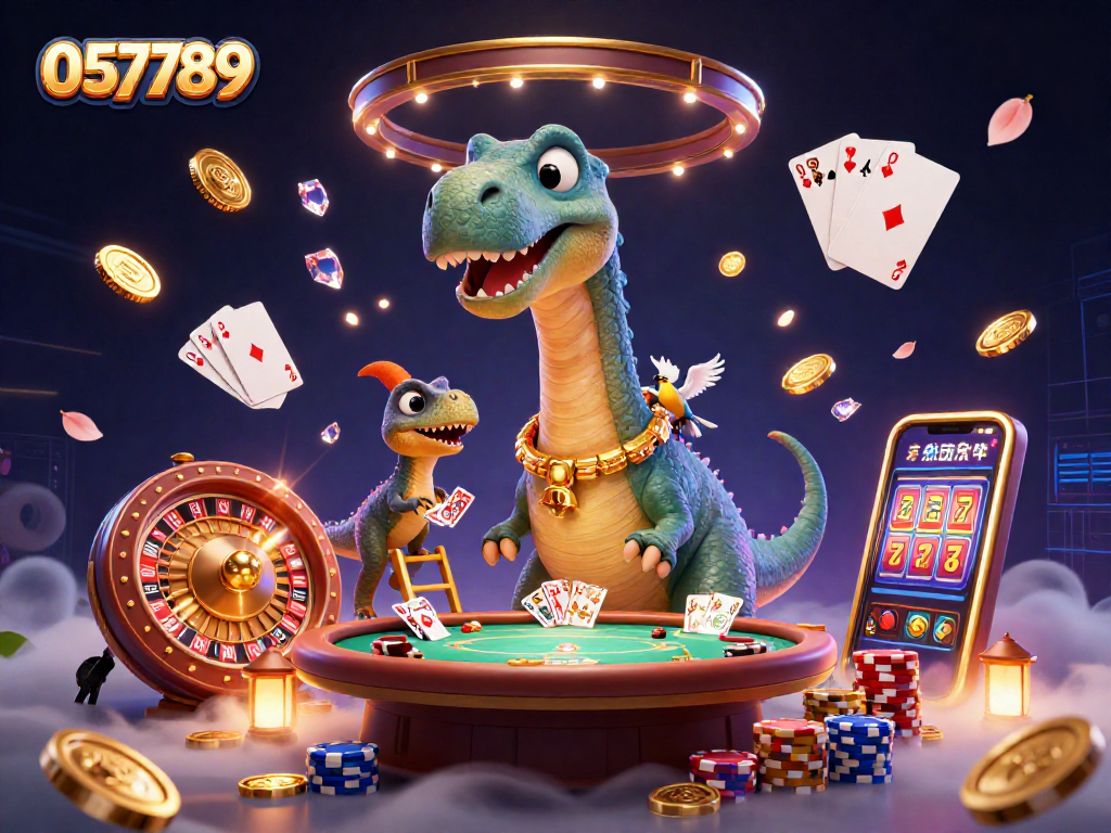 Win big at 057789 with exciting games and rich graphics in a vibrant casino scene!