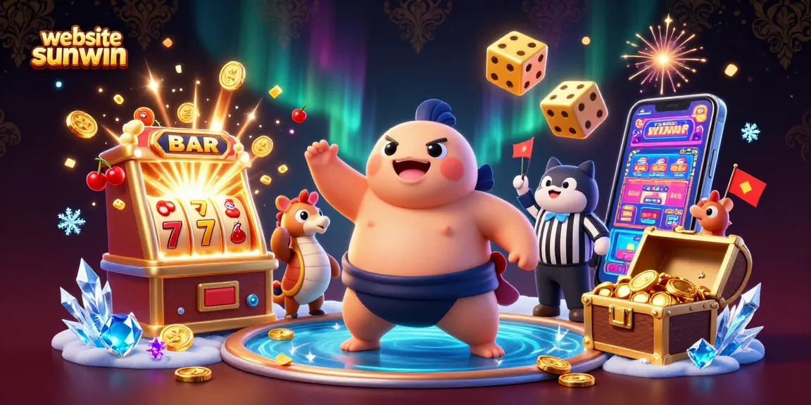 Engage with the website sunwin in a vibrant casino scene featuring 3D characters and dynamic game elements.