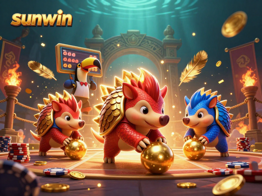 sunwin pangolins bowling with chips and golden scales in vibrant casino action