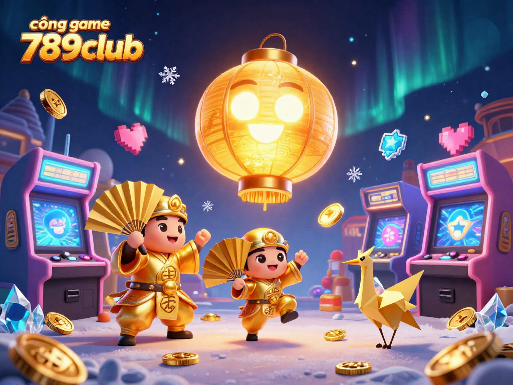 Engage with the vibrant cổng game 789club in this dynamic 3D illustration showcasing colorful gameplay and unique characters.