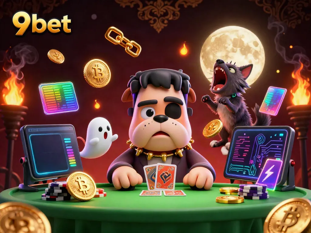 Engage in thrilling fun at 9bet with unique casino characters in a rich 3D illustration.
