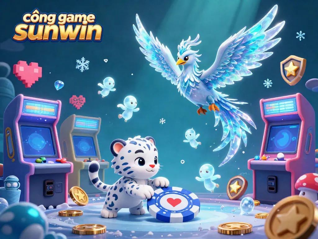 Engage with the vibrant cổng game sunwin featuring 3D characters and casino-themed elements.