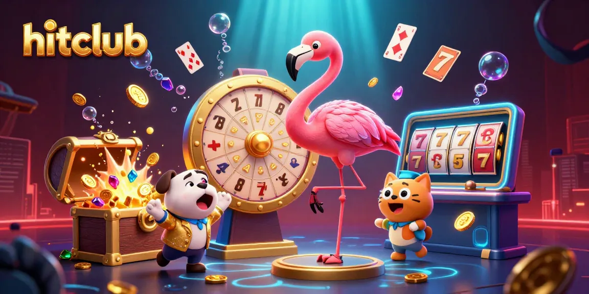 Spin the golden prize wheel at HitClub, where excitement meets big rewards in a vibrant casino scene.