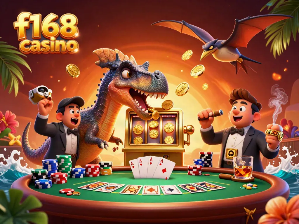Experience the thrill of f168 casino with captivating characters in a dynamic gaming scene.
