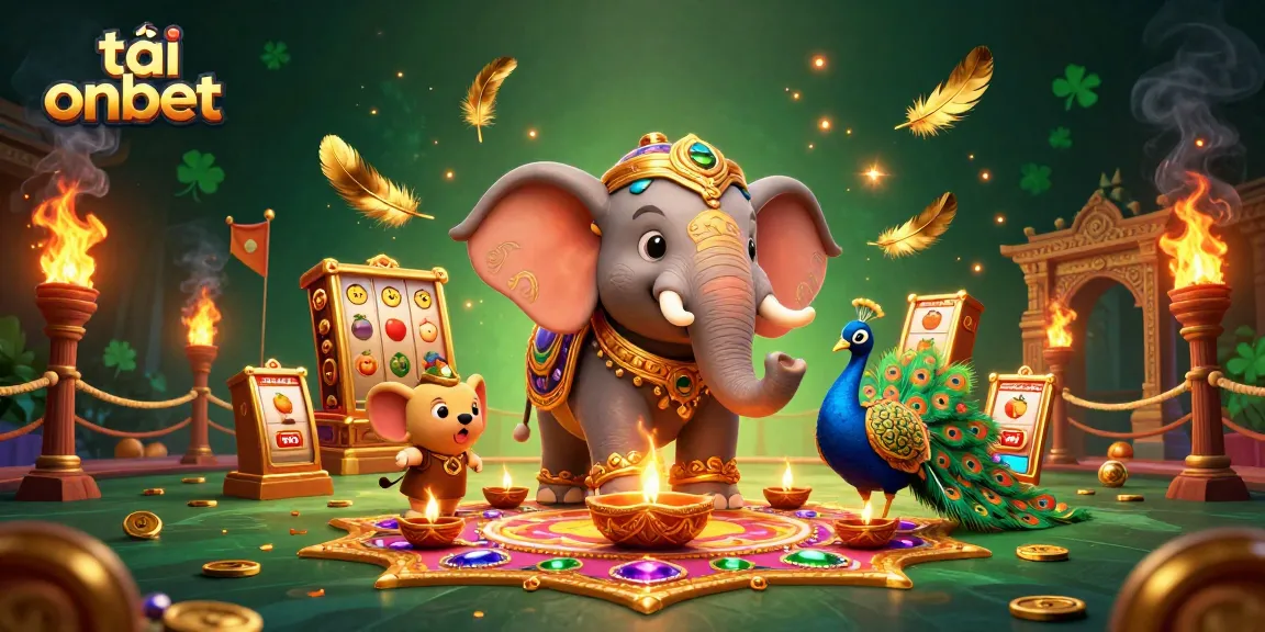 Join the fun and tải onbet with this vibrant 3D casino illustration showcasing gaming excitement.