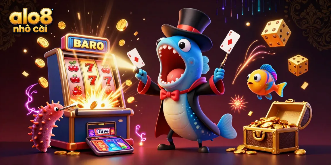 Experience the thrill at alo8 nhà cái with an enchanting 3D casino illustration showcasing vibrant gaming elements.